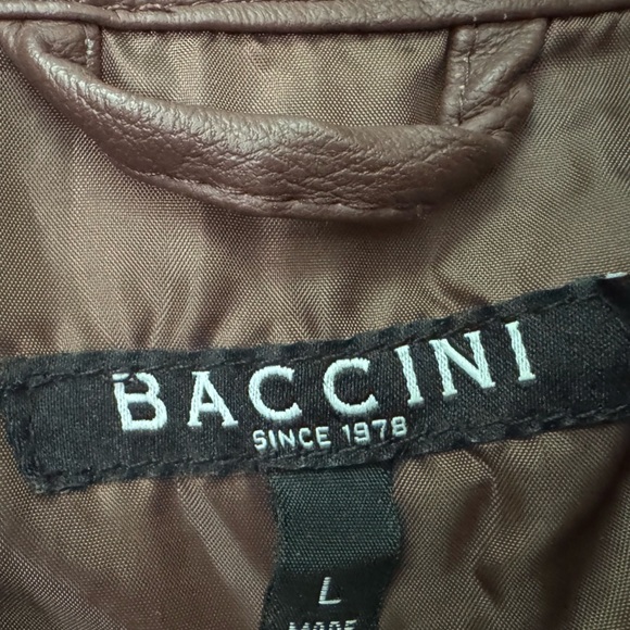 Baccini Chocolate Leather Outerwear - Picture 3 of 5